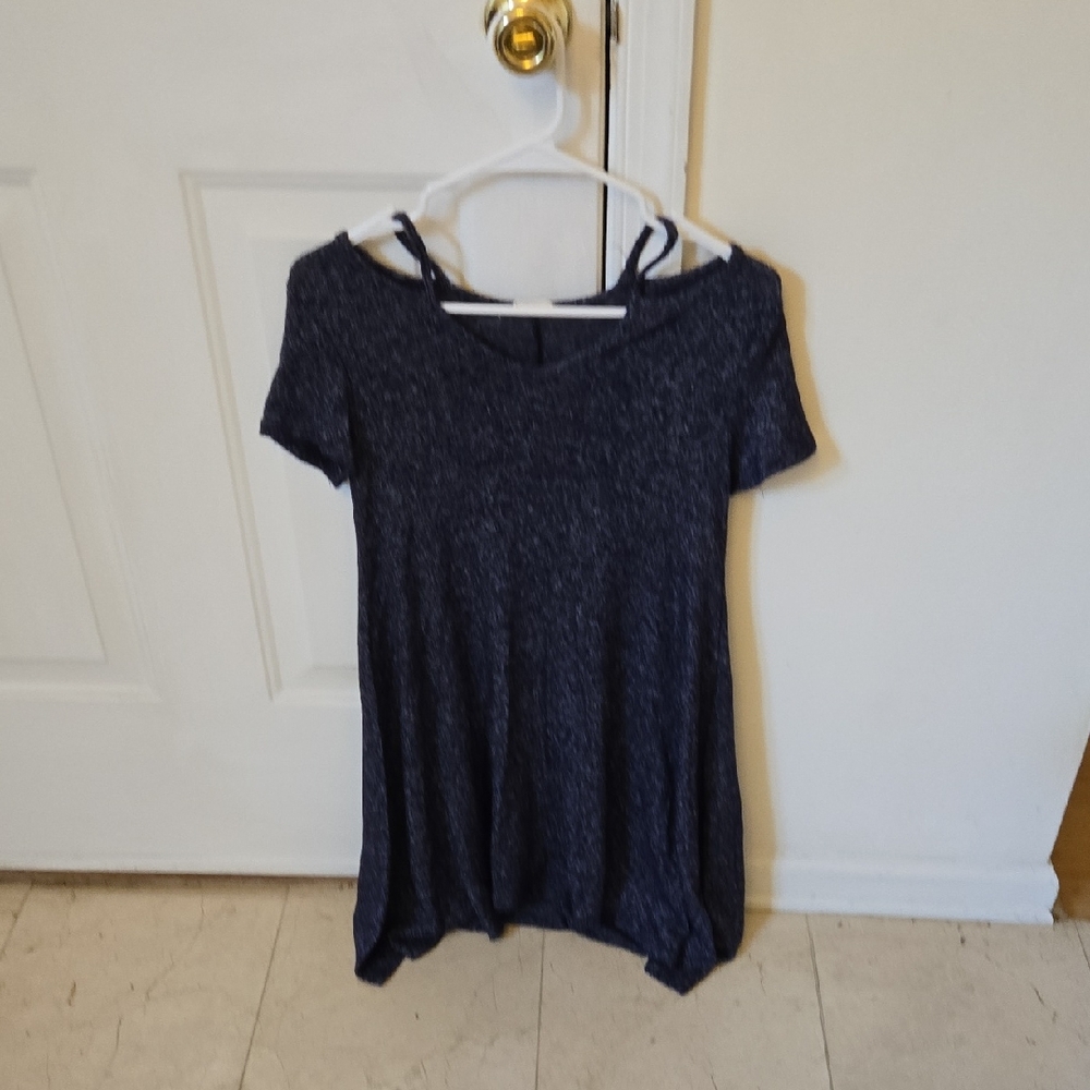 Olivia Rae Navy Short Sleeve Swing Tunic